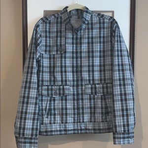 Heritage 1981 multi blue plaid wind breaker jacket men’s sz M EUC